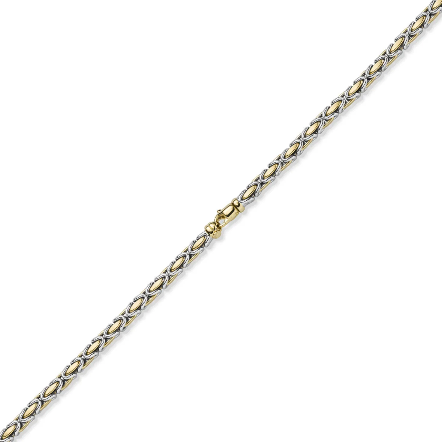 4,5mm Königskette Halskette Kette aus 585 Gold gelb/weiß bicolor 55cm Unisex