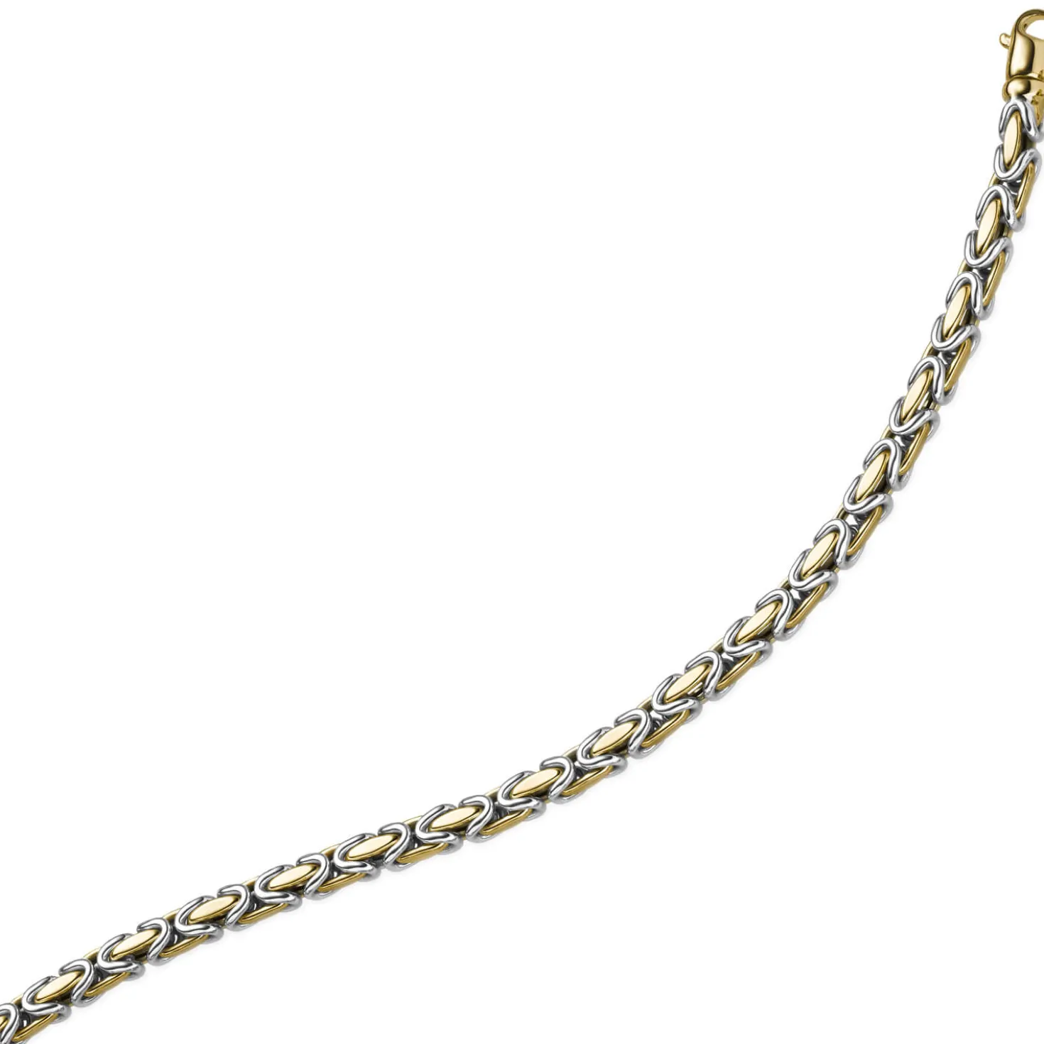 4,5mm Königskette Halskette Kette aus 585 Gold gelb/weiß bicolor 45cm Unisex