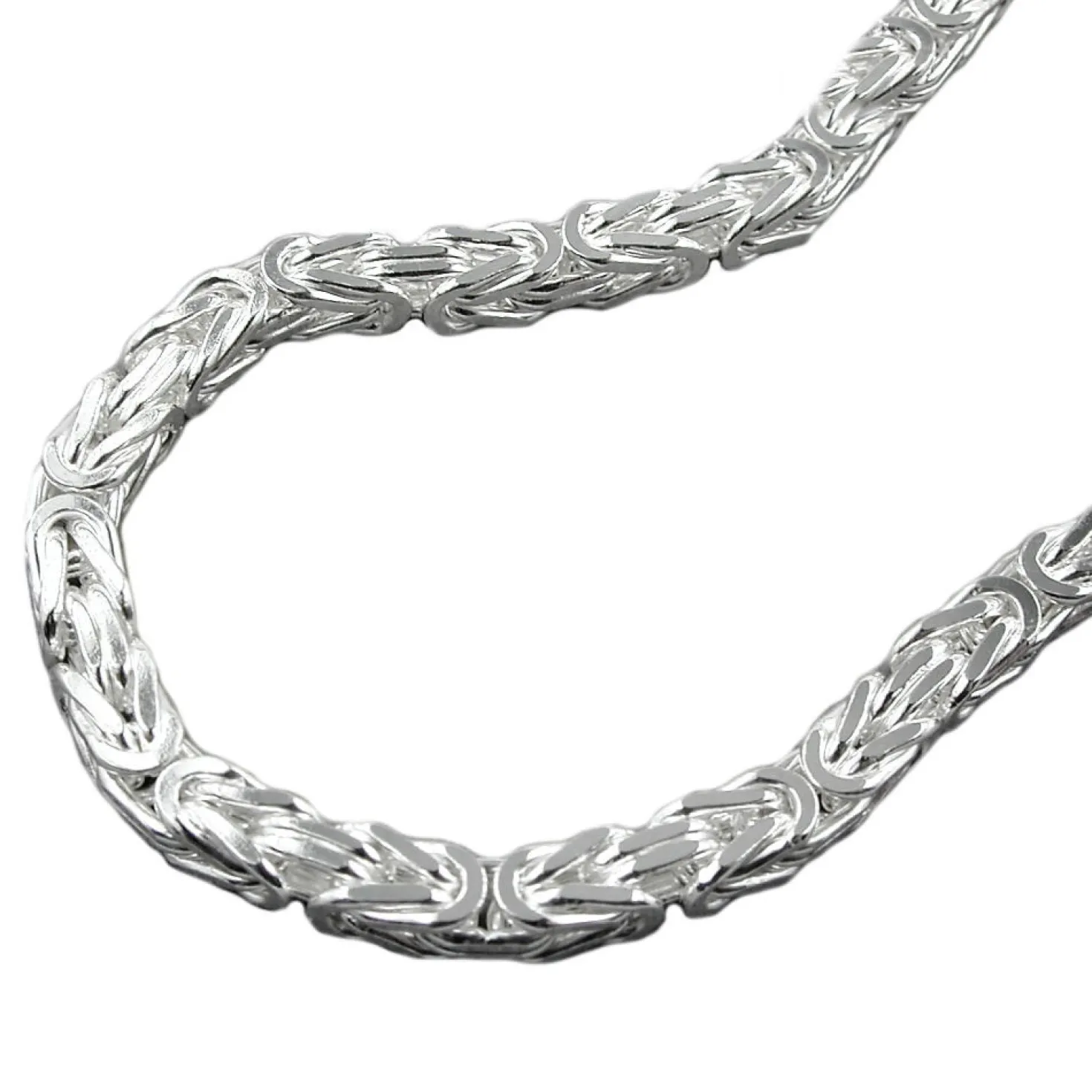 4mm Königskette Halskette Kette Collier, 925 Silber, 55cm, Unisex