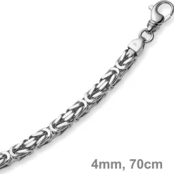 4mm Königskette Kette aus 750 Weißgold, massiv, 70cm, Goldkette Herren