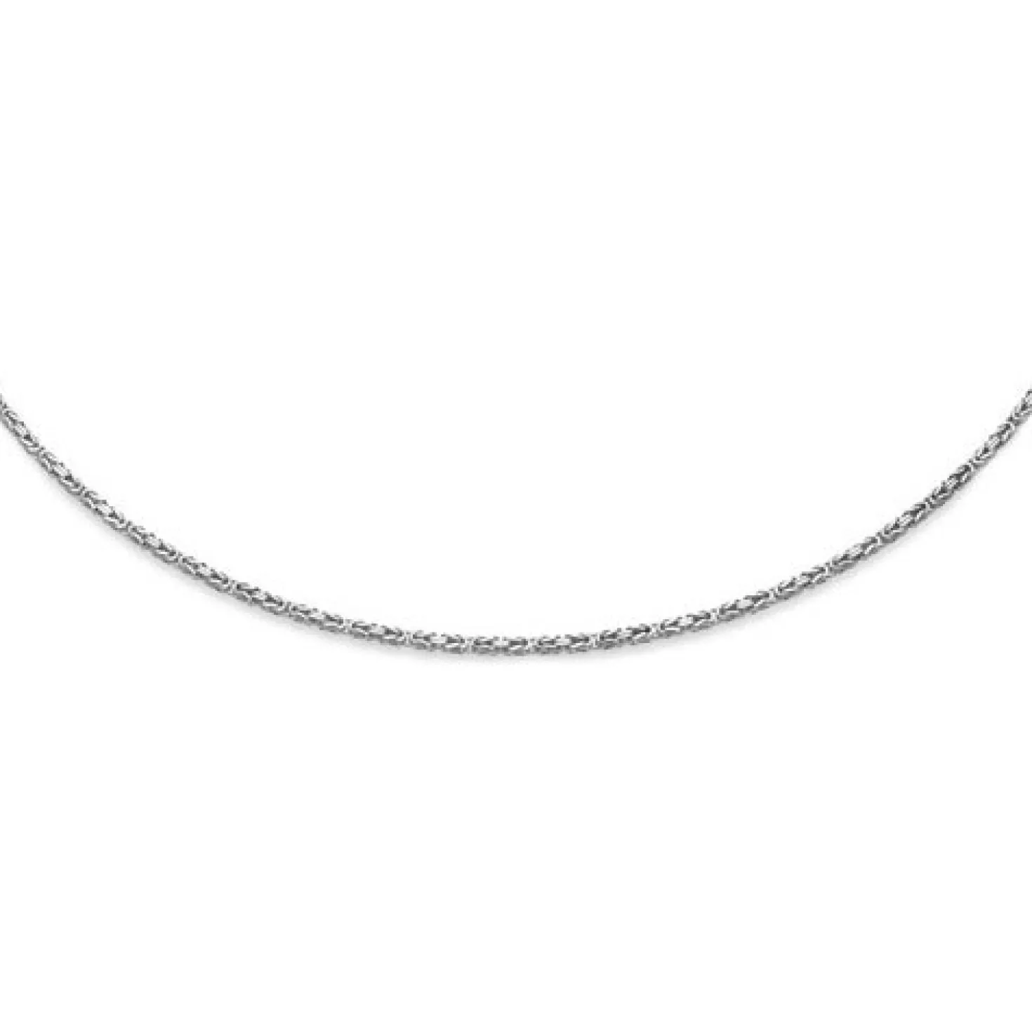 4mm Königskette Kette aus 750 Weißgold, massiv, 70cm, Goldkette Herren