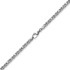 4mm Königskette Kette aus 585 Weißgold, massiv, 50cm, Goldkette Unisex