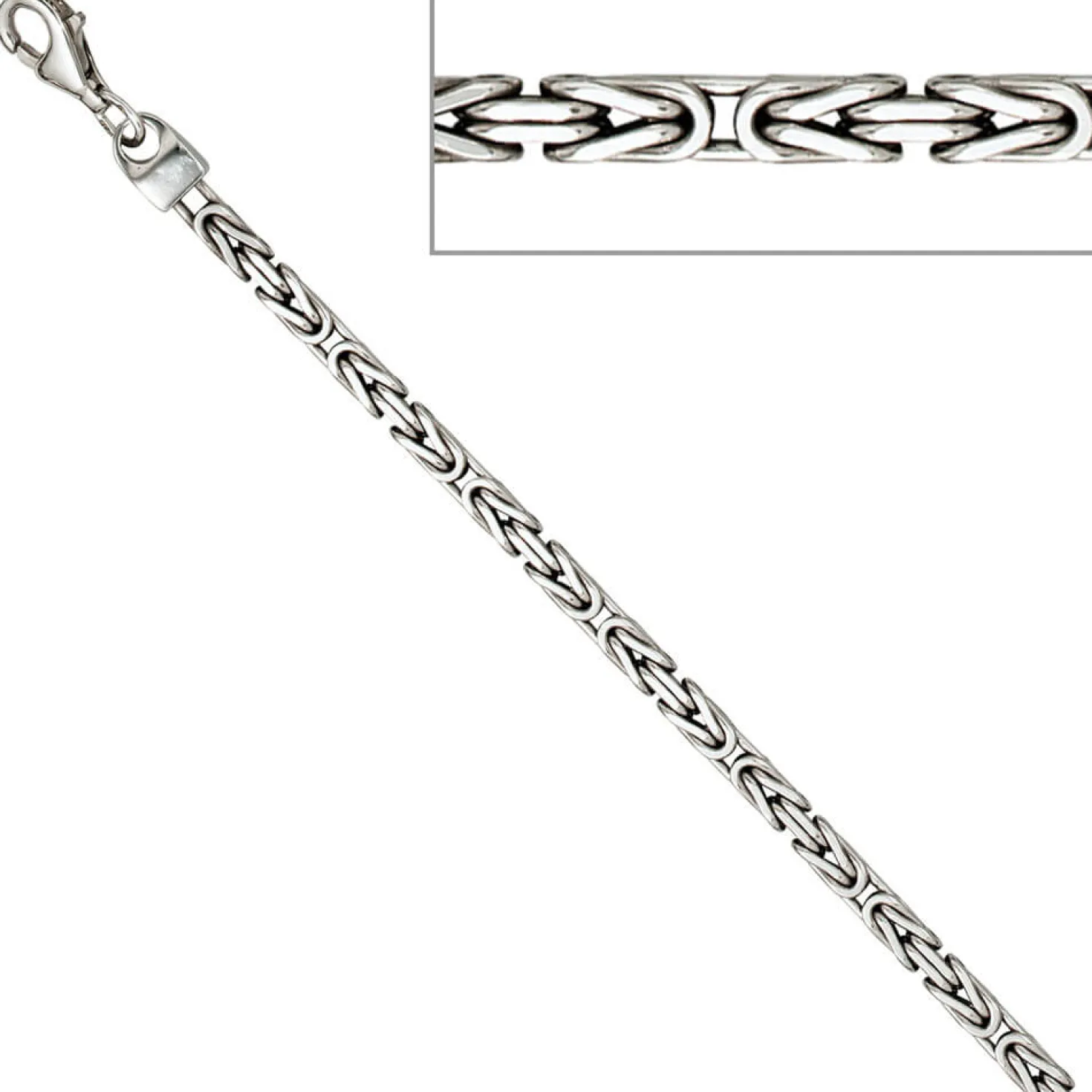 3,1mm Königskette Kette Collier Halsschmuck 925 Silber 45cm Unisex