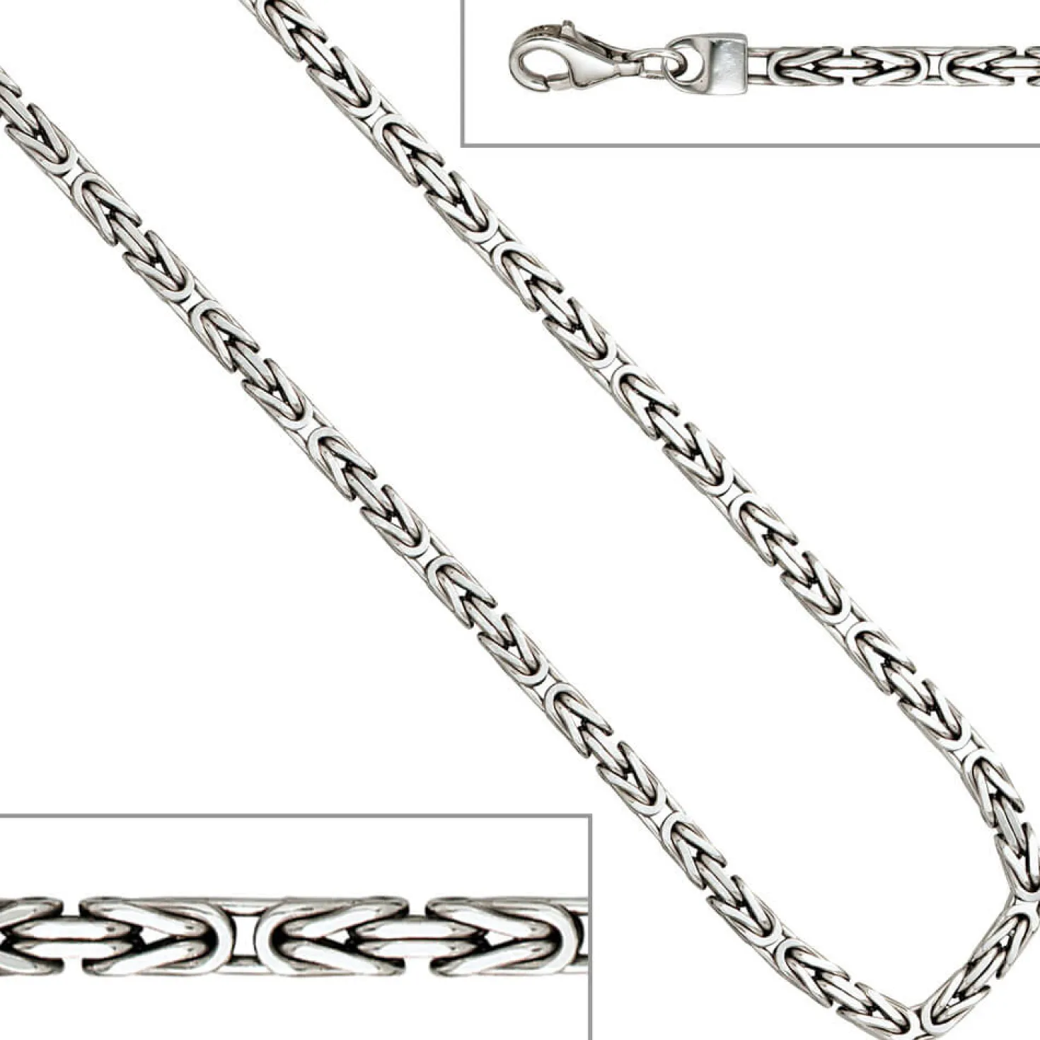 3,1mm Königskette Kette Collier Halsschmuck 925 Silber 45cm Unisex