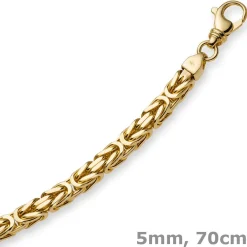 5mm Königskette Kette Halskette aus 750 Gold Gelbgold, 70cm, Herren