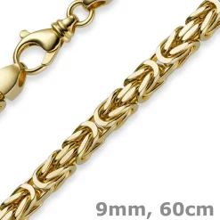9mm Königskette Kette Halskette aus 585 Gold Gelbgold 60cm Herren