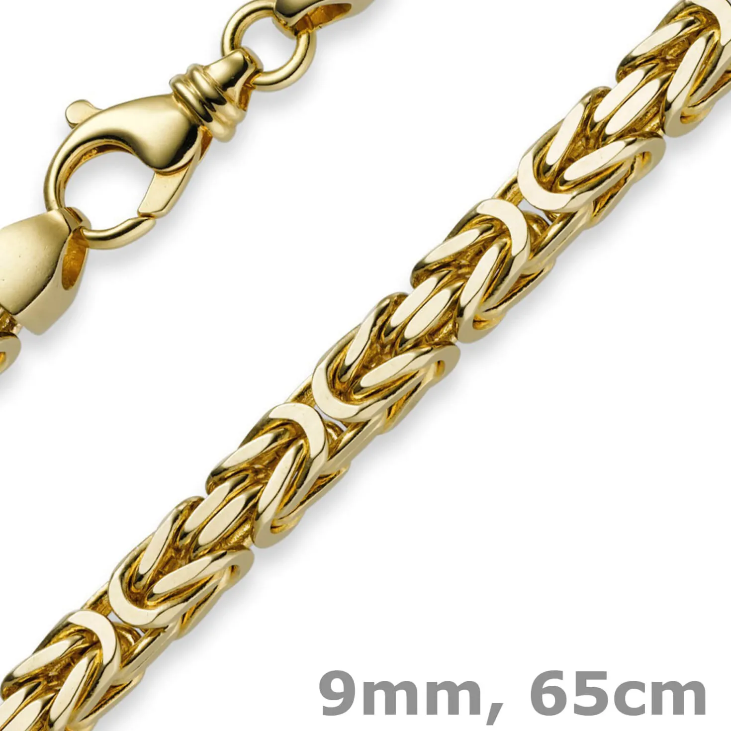 9mm Königskette Kette Halskette aus 585 Gold Gelbgold 65cm Herren