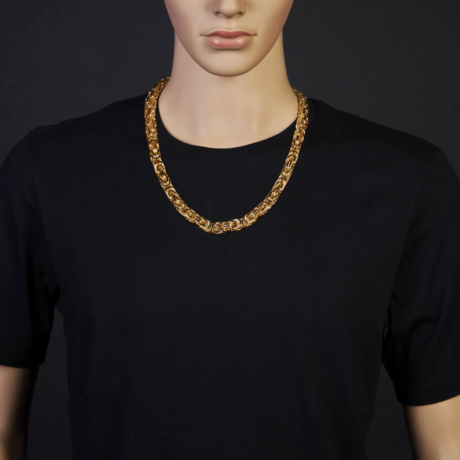 9mm Königskette Kette Halskette aus 585 Gold Gelbgold 65cm Herren