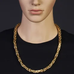8mm Königskette Kette Halskette aus 750 Gold Gelbgold 70cm Herren