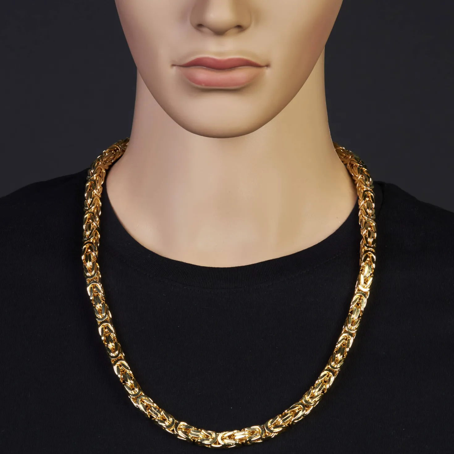 8mm Königskette Kette Halskette aus 750 Gold Gelbgold 70cm Herren