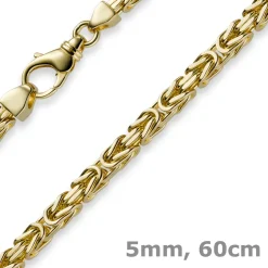 5mm Königskette Kette Halskette aus 750 Gold Gelbgold, 60cm, Herren