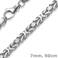 7mm Königskette Kette Halskette aus 585 Gold Weißgold 60cm Herren