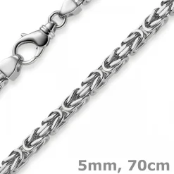 5mm Königskette Kette Halskette aus 585 Gold Weißgold, 70cm, Herren