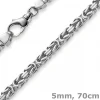 5mm Königskette Kette Halskette aus 750 Gold Weißgold, 70cm, Herren