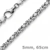 5mm Königskette Kette Halskette aus 750 Gold Weißgold, 65cm, Herren