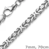 7mm Königskette Kette Halskette aus 585 Gold Weißgold 70cm Herren