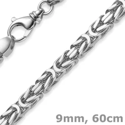 9mm Königskette Kette Halskette aus 585 Gold Weißgold 60cm Herren