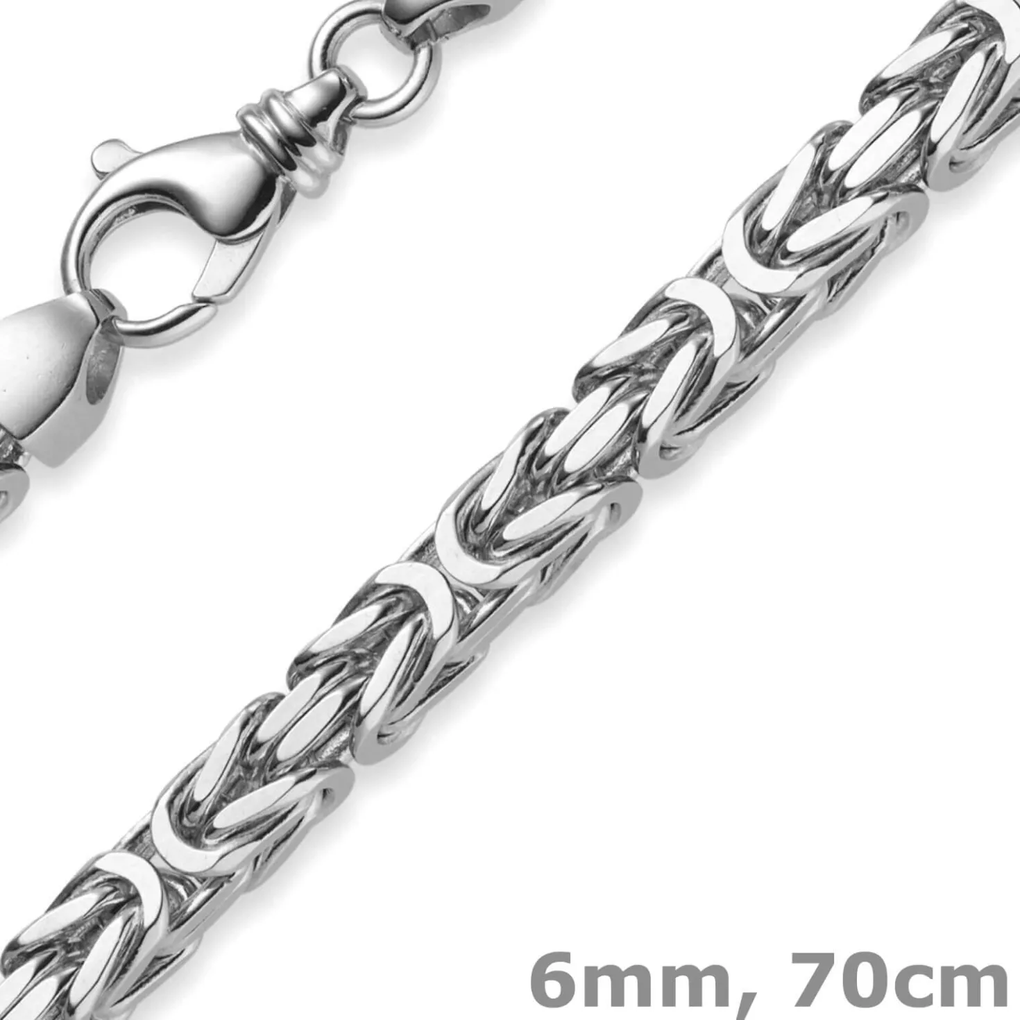 6mm Königskette Kette Halskette aus 585 Gold Weißgold 70cm Herren