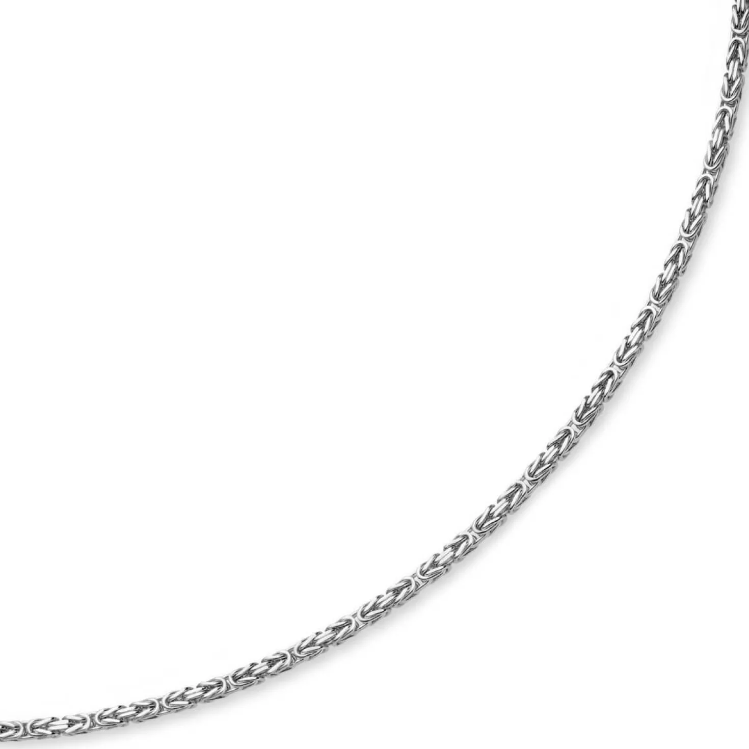 5mm Königskette Kette Halskette aus 585 Gold Weißgold, 65cm, Herren