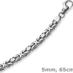 5mm Königskette Kette Halskette aus 585 Gold Weißgold, 65cm, Herren