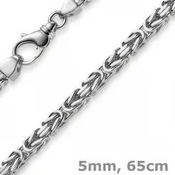 5mm Königskette Kette Halskette aus 585 Gold Weißgold, 65cm, Herren
