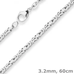 3,2mm Königskette Silberkette Collier Halskette aus 925 Silber 60cm