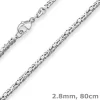 2,8mm Königskette Silberkette Collier Halskette aus 925 Silber 80cm