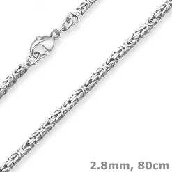 2,8mm Königskette Silberkette Collier Halskette aus 925 Silber 80cm