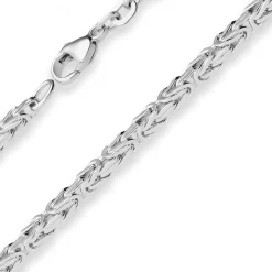 3,2mm Königskette Silberkette Collier Halskette aus 925 Silber 50cm