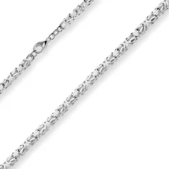 4mm Königskette Silberkette Collier Halskette aus 925 Silber rhodiniert 50cm