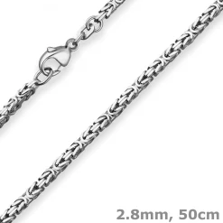 2,8mm Königskette Silberkette Collier Halskette aus 925 Silber rhodiniert 50cm