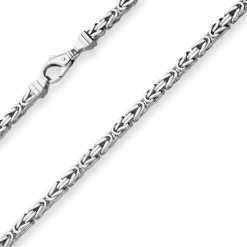 5,1mm Königskette Silberkette Collier Halskette aus 925 Silber rhodiniert 50cm