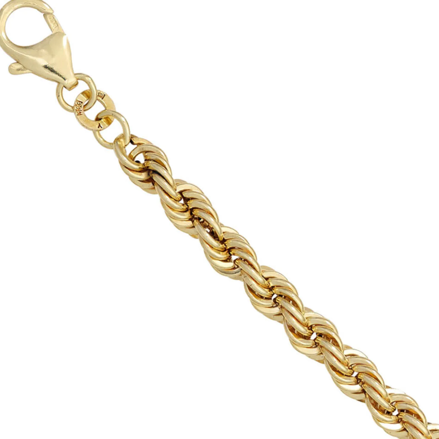 4,9mm Kordelarmband Armkette Armschmuck aus 585 Gold Gelbgold 19cm