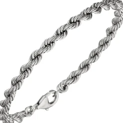 4,3mm Kordel-Armband Armkette Armschmuck aus 925 Silber rhodiniert 21cm