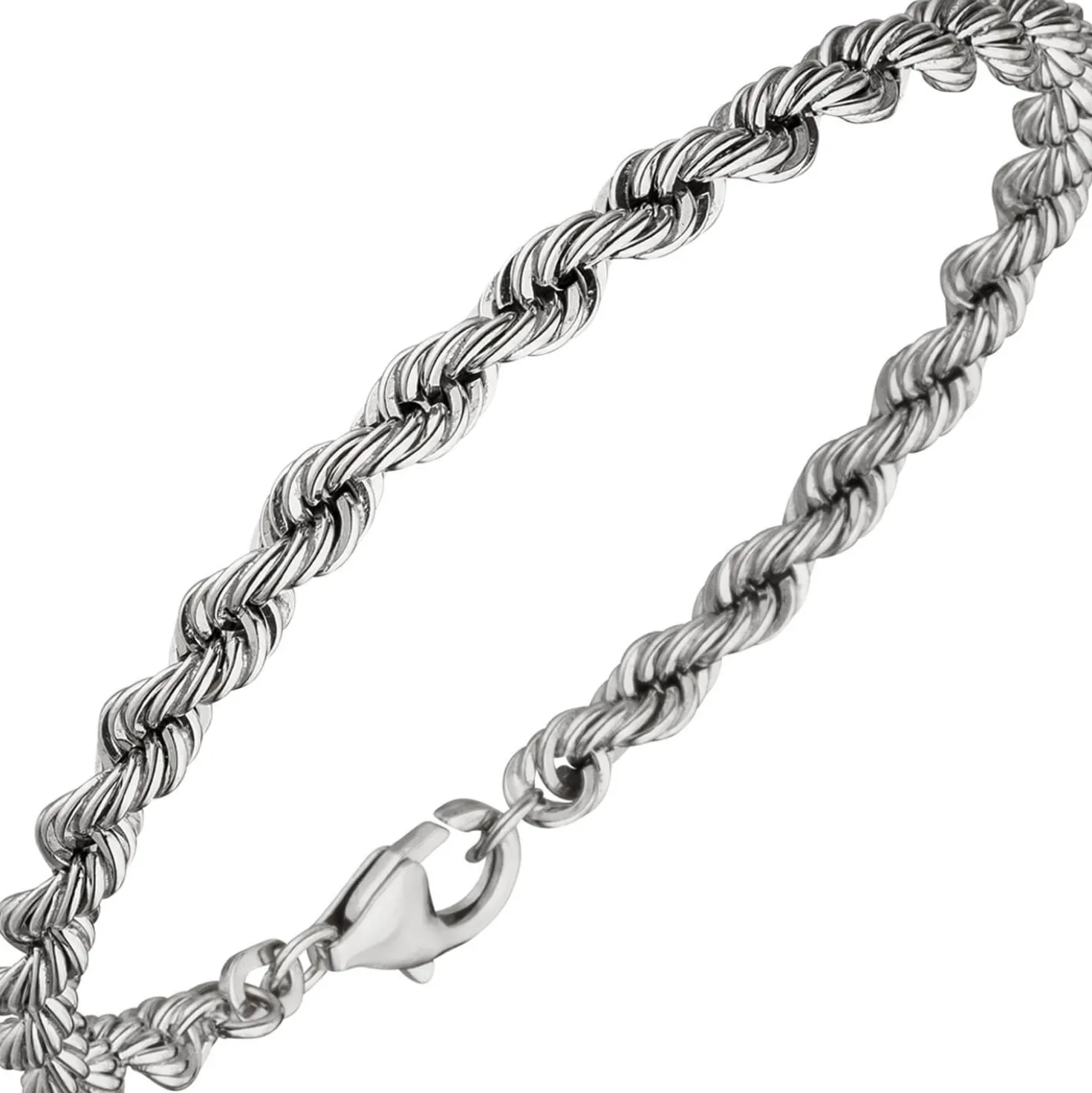 4,3mm Kordel-Armband Armkette Armschmuck aus 925 Silber rhodiniert 21cm