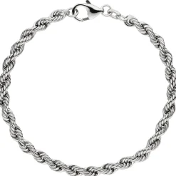 4,3mm Kordel-Armband Armkette Armschmuck aus 925 Silber rhodiniert 19cm