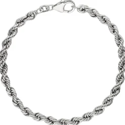 4,3mm Kordel-Armband Armkette Armschmuck aus 925 Silber rhodiniert 19cm
