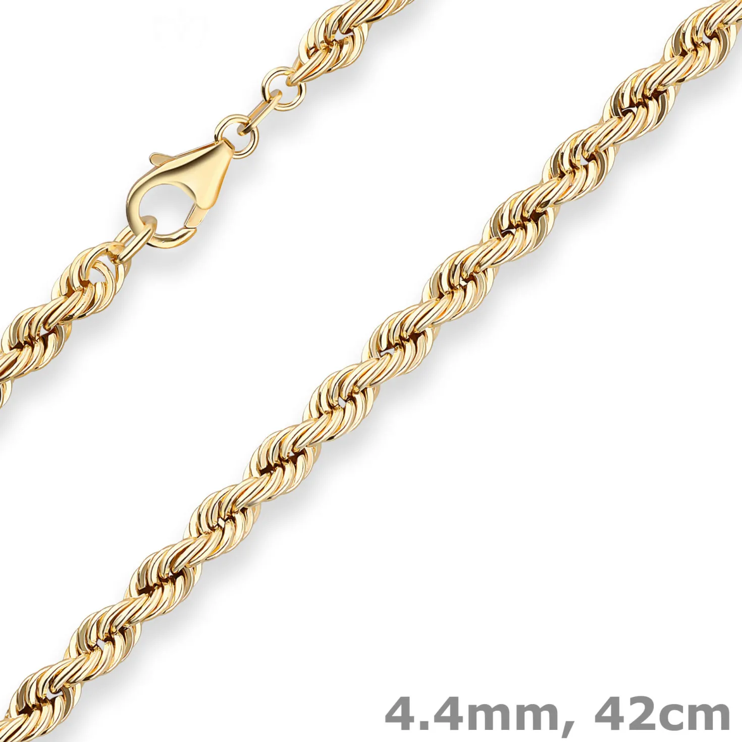 4,4mm Kordelkette Goldkette Collier Halskette aus 585 Gold Gelbgold 42cm