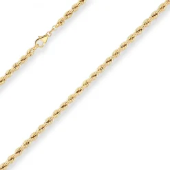 4,4mm Kordelkette Goldkette Collier Halskette aus 585 Gold Gelbgold 50cm