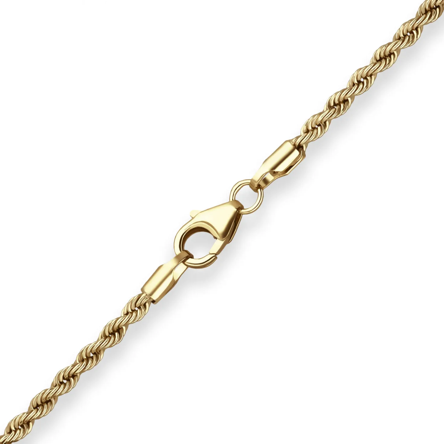 2,1mm Kordelkette Goldkette Collier Halskette aus 585 Gold Gelbgold 45cm