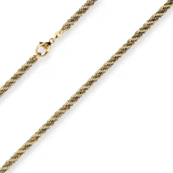 4,4mm Kordelkette Goldkette Collier Halskette aus 585 Gold gelb/weiß 50cm