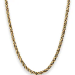 4,4mm Kordelkette Goldkette Collier Halskette aus 585 Gold gelb/weiß 50cm