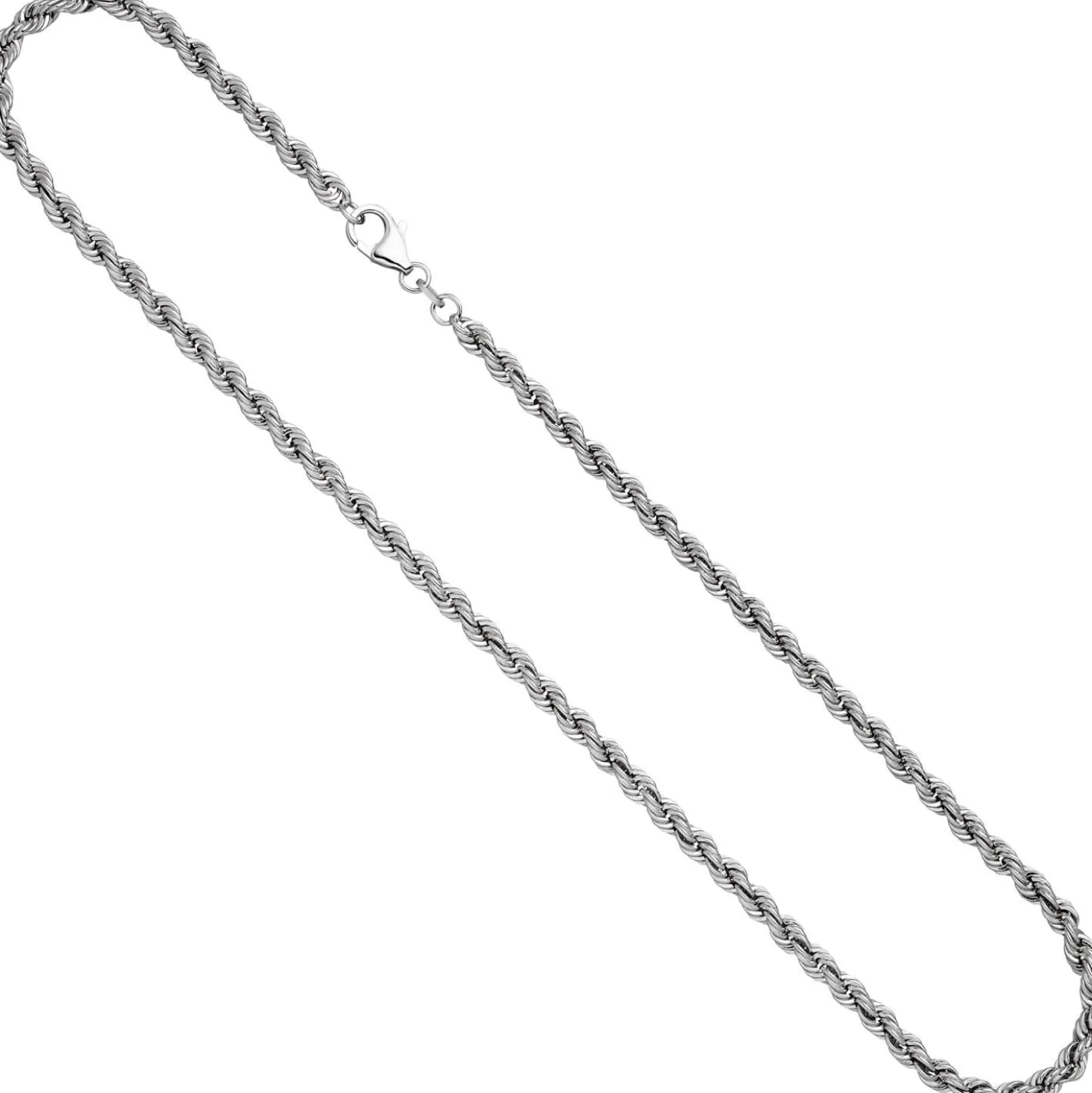 4,3mm Kordelkette Kette Halskette Halsschmuck aus 925 Silber rhodiniert 45cm