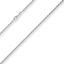 2,6mm Kordelkette massiv Kette Collier Halskette aus 925 Silber rhodiniert 45cm