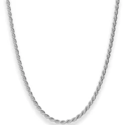 3,1mm Kordelkette massiv Kette Collier Halskette aus 925 Silber rhodiniert 45cm