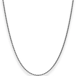 1,5mm Kordelkette massiv Kette Collier Halskette aus 925 Silber rhodiniert 55cm