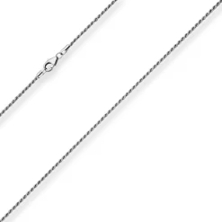 1,5mm Kordelkette massiv Kette Collier Halskette aus 925 Silber rhodiniert 55cm
