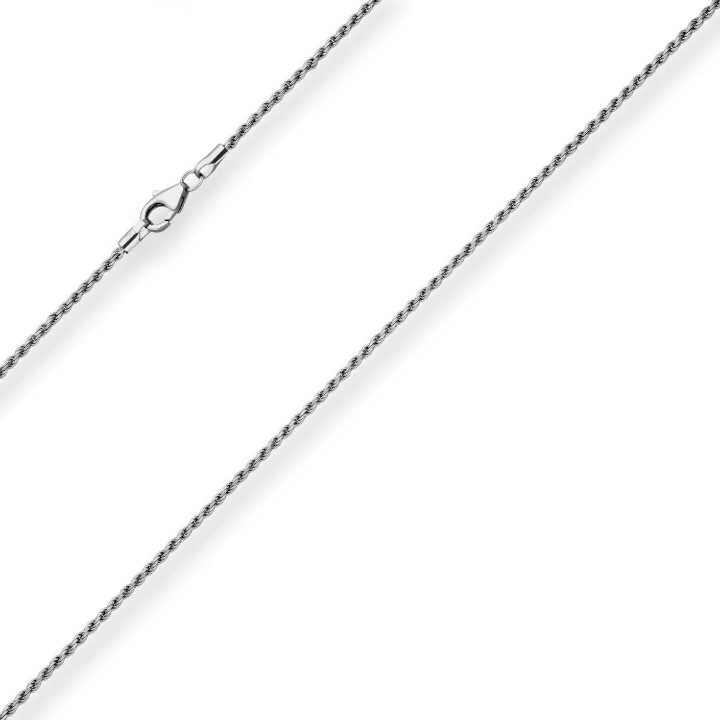 1,5mm Kordelkette massiv Kette Collier Halskette aus 925 Silber rhodiniert 55cm