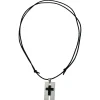 1mm Kordelkette mit schwarzem Kreuz aus Edelstahl Halsschmuck für Herren 70-90cm