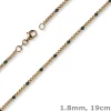 1,8mm Kugel-Armband Armkette aus 585 Gold Rotgold teil-schwarz-rhodiniert 19cm